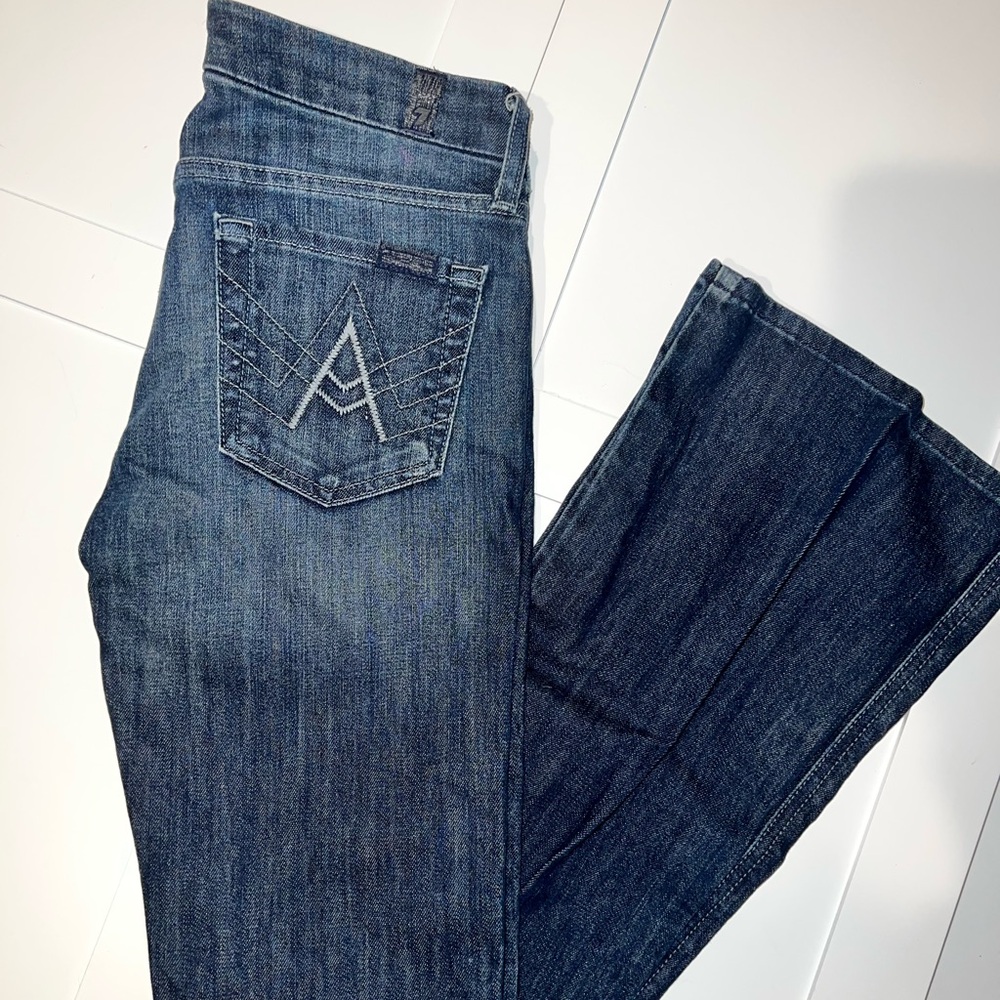 7 For All Mankind Women's Bootcut Jeans - Dark Blue Denim